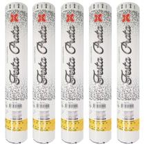 Combo 5 Lança Confete Prata Metalizado Festa Celebração Combo 5 Lança Confete Prata Metalizado Festa Celebração