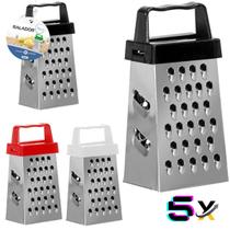 Combo 5 Mini Ralador Inox 4 Faces Para Queijos e Legumes 9cm