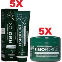 Combo 5 Pomada Fisiofort com Arnica Mentol Cânfora