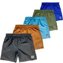 Combo 5 shorts infantil masculinas kit tactel roupas para meninos - Cleomara