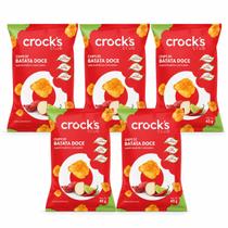Combo 5 uni crocks club batatas doce chips pimenta com limao 45g