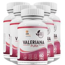 Combo 5 Valeriana Pura 500Mg 60 Cap - Legítimo Calmante - Flora Viva