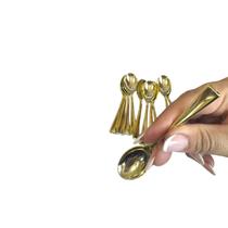 Combo 50 Mini Colher dourada brilhosa 10cm acrilico rigido Combo 50 Mini Colher dourada brilhosa 10cm acrilico rigido
