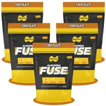 Combo 5x Albumina Fuse 420g Proteína Naturovos - Sabor Chocolate