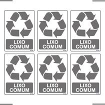 Combo 6 Adesivos De Sinalização Lixo Comum 15x20 Ekomunike - S-247 F9e