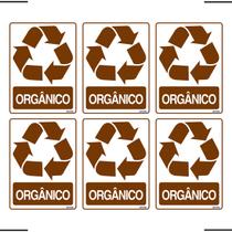Combo 6 Adesivos De Sinalização Lixo Orgânico 15x20 Ekomunike - S-238 F9e