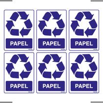 Combo 6 Adesivos De Sinalização Lixo Papel 15x20 Ekomunike - S-239 F9e Combo 6 Adesivos De Sinalização Lixo Papel 15x20 Ekomunike - S-239 F9e