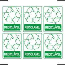 Combo 6 Adesivos De Sinalização Lixo Reciclável 15x20 Ekomunike - S-246 F9e