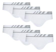 Combo 6 Cuecas Slip Sem Costura Microfibra Lupo Original Nf