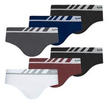 Combo 6 Cuecas Slip Sem Costura Microfibra Lupo Original Nf