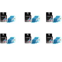 Combo 6 Fita Tapping Pós Cirurgia Bandagem 5x5cm Azul Aktive