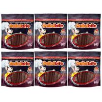Combo 6 pacotes Bifinho para cachorro palito flexível Delicibife Carne 650g