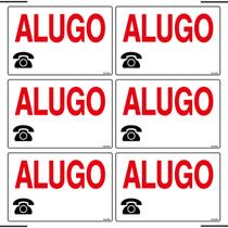 Combo 6 Placas De Sinalização Alugo 30x20 Ekomunike - P-14 F9e Combo 6 Placas De Sinalização Alugo 30x20 Ekomunike - P-14 F9e