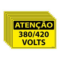 Combo 6 Placas De Sinalização Atenção 380 / 420 Volts 30x20 Ecom IA - SA16 F9e Combo 6 Placas De Sinalização Atenção 380 / 420 Volts 30x20 Ecom IA - SA16 F9e