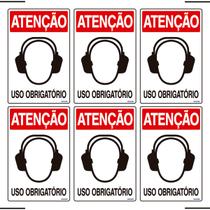 Combo 6 Placas De Sinalização Atenção Abafador Auricular Uso Obrigatório 20x30 Ekomunike - S-203 F9e Combo 6 Placas De Sinalização Atenção Abafador Auricular Uso Obrigatório 20x30 Ekomunike - S-203 F9e