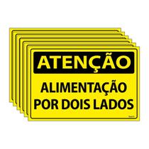 Combo 6 Placas De Sinalização Atenção Alimentação Por Dois Lados 30x20 Ecom IA - SA9 F9e