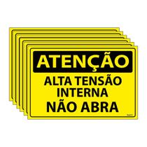 Combo 6 Placas De Sinalização Atenção Alta Tensão Interna Não Abra 30x20 Ecom IA - SA10 F9e Combo 6 Placas De Sinalização Atenção Alta Tensão Interna Não Abra 30x20 Ecom IA - SA10 F9e