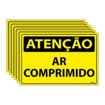 Combo 6 Placas De Sinalização Atenção Ar Comprimido 30x20 Ecom IA - SA51 F9e