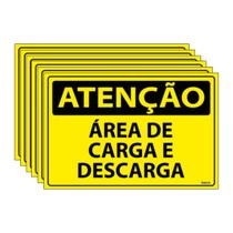 Combo 6 Placas De Sinalização Atenção Área De Carga E Descarga 30x20 Ecom IA - SA68 F9e