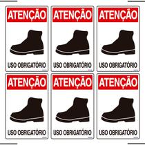 Combo 6 Placas De Sinalização Atenção Bota Uso Obrigatório 20x30 Ekomunike - S-204 F9e Combo 6 Placas De Sinalização Atenção Bota Uso Obrigatório 20x30 Ekomunike - S-204 F9e