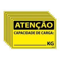 Combo 6 Placas De Sinalização Atenção Capacidade De Carga 30x20 Ecom IA - SA77 F9e Combo 6 Placas De Sinalização Atenção Capacidade De Carga 30x20 Ecom IA - SA77 F9e