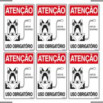 Combo 6 Placas De Sinalização Atenção Cinto De Segurança Uso Obrigatório 20X30 Ekomunike - S-207 F9e Combo 6 Placas De Sinalização Atenção Cinto De Segurança Uso Obrigatório 20X30 Ekomunike - S-207 F9e