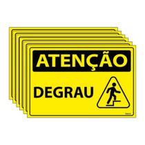 Combo 6 Placas De Sinalização Atenção Degrau 30x20 Ecom IA - SA102 F9e Combo 6 Placas De Sinalização Atenção Degrau 30x20 Ecom IA - SA102 F9e