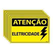 Combo 6 Placas De Sinalização Atenção Eletricidade 30x20 Ecom IA - SA65 F9e Combo 6 Placas De Sinalização Atenção Eletricidade 30x20 Ecom IA - SA65 F9e