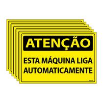 Combo 6 Placas De Sinalização Atenção Esta Máquina Liga Automaticamente 30x20 Ecom IA - SA8 F9e Combo 6 Placas De Sinalização Atenção Esta Máquina Liga Automaticamente 30x20 Ecom IA - SA8 F9e