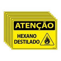 Combo 6 Placas De Sinalização Atenção Hexano Destilado 30x20 Ecom IA - SA76 F9e