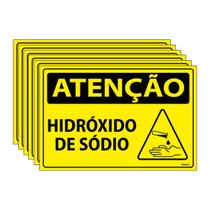 Combo 6 Placas De Sinalização Atenção Hidróxido De Sódio 30x20 Ecom IA - SA119 F9e Combo 6 Placas De Sinalização Atenção Hidróxido De Sódio 30x20 Ecom IA - SA119 F9e