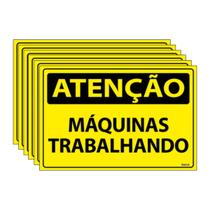 Combo 6 Placas De Sinalização Atenção Máquinas Trabalhando 30x20 Ecom IA - SA121 F9e