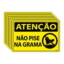 Combo 6 Placas De Sinalização Atenção Não Pise Na Grama 30x20 Ecom IA - SA100 F9e