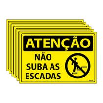 Combo 6 Placas De Sinalização Atenção Não Suba As Escadas 30x20 Ecom IA - SA85 F9e Combo 6 Placas De Sinalização Atenção Não Suba As Escadas 30x20 Ecom IA - SA85 F9e