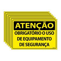 Combo 6 Placas De Sinalização Atenção Obrigatório O Uso De Equipamento De Segurança 30x20 Ecom IA - SA25 F9e Combo 6 Placas De Sinalização Atenção Obrigatório O Uso De Equipamento De Segurança 30x20 Ecom IA - SA25 F9e