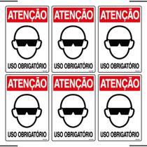 Combo 6 Placas De Sinalização Atenção Óculos Uso Obrigatório 20x30 Ekomunike - S-202 F9e Combo 6 Placas De Sinalização Atenção Óculos Uso Obrigatório 20x30 Ekomunike - S-202 F9e