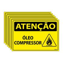 Combo 6 Placas De Sinalização Atenção Óleo Compressor 30x20 Ecom IA - SA91 F9e Combo 6 Placas De Sinalização Atenção Óleo Compressor 30x20 Ecom IA - SA91 F9e