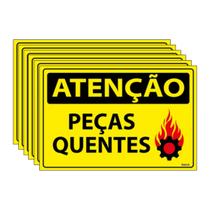 Combo 6 Placas De Sinalização Atenção Peças Quentes 30x20 Ecom IA - SA90 F9e