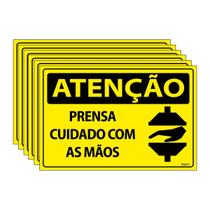 Combo 6 Placas De Sinalização Atenção Prensa Cuidado Com As Mãos 30x20 Ecom IA - SA14 F9e Combo 6 Placas De Sinalização Atenção Prensa Cuidado Com As Mãos 30x20 Ecom IA - SA14 F9e