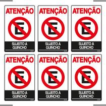 Combo 6 Placas De Sinalização Atenção Proibido Estacionar Sujeito A Guincho 20x30 Ekomunike - P-4/2 F9e Combo 6 Placas De Sinalização Atenção Proibido Estacionar Sujeito A Guincho 20x30 Ekomunike - P-4/2 F9e
