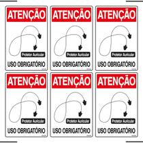 Combo 6 Placas De Sinalização Atenção Protetor Auricular Uso Obrigatório 20x30 Ekomunike - S-200 F9e Combo 6 Placas De Sinalização Atenção Protetor Auricular Uso Obrigatório 20x30 Ekomunike - S-200 F9e