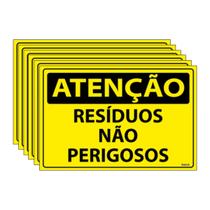 Combo 6 Placas De Sinalização Atenção Resíduos Não Perigosos 30x20 Ecom IA - SA57 F9e Combo 6 Placas De Sinalização Atenção Resíduos Não Perigosos 30x20 Ecom IA - SA57 F9e