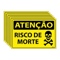 Combo 6 Placas De Sinalização Atenção Risco De Morte 30x20 Ecom IA - SA99 F9e Combo 6 Placas De Sinalização Atenção Risco De Morte 30x20 Ecom IA - SA99 F9e