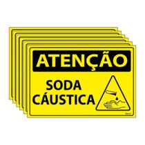 Combo 6 Placas De Sinalização Atenção Soda Cáustica 30x20 Ecom IA - SA113 F9e Combo 6 Placas De Sinalização Atenção Soda Cáustica 30x20 Ecom IA - SA113 F9e