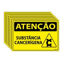 Combo 6 Placas De Sinalização Atenção Substância Cancerígena 30x20 Ecom IA - SA109 F9e