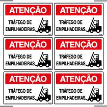 Combo 6 Placas De Sinalização Atenção Tráfego De Empilhadeiras 30x20 Ekomunike - S-226 F9e