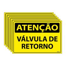 Combo 6 Placas De Sinalização Atenção Válvula De Retorno 30x20 Ecom IA - SA56 F9e Combo 6 Placas De Sinalização Atenção Válvula De Retorno 30x20 Ecom IA - SA56 F9e