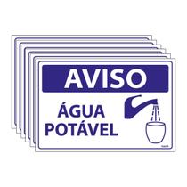 Combo 6 Placas De Sinalização Aviso Água Potável 30x20 Ecom IA - SV4 F9e