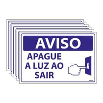 Combo 6 Placas De Sinalização Aviso Apague A Luz Ao Sair 30x20 Ecom IA - SV8 F9e Combo 6 Placas De Sinalização Aviso Apague A Luz Ao Sair 30x20 Ecom IA - SV8 F9e