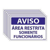 Combo 6 Placas De Sinalização Aviso Área Restrita Somente Funcionários 30x20 Ecom IA - SV16 F9e Combo 6 Placas De Sinalização Aviso Área Restrita Somente Funcionários 30x20 Ecom IA - SV16 F9e